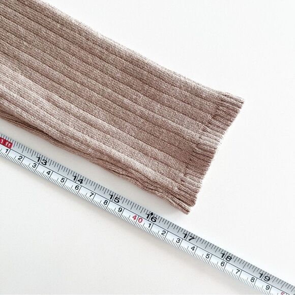 U2B Cold Shoulder Sweater Tan Ribbed Knit Long Sleeved Women's L - Picture 10 of 10